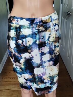 Robert Rodriguez Multicolor Floral Pencil Skirt